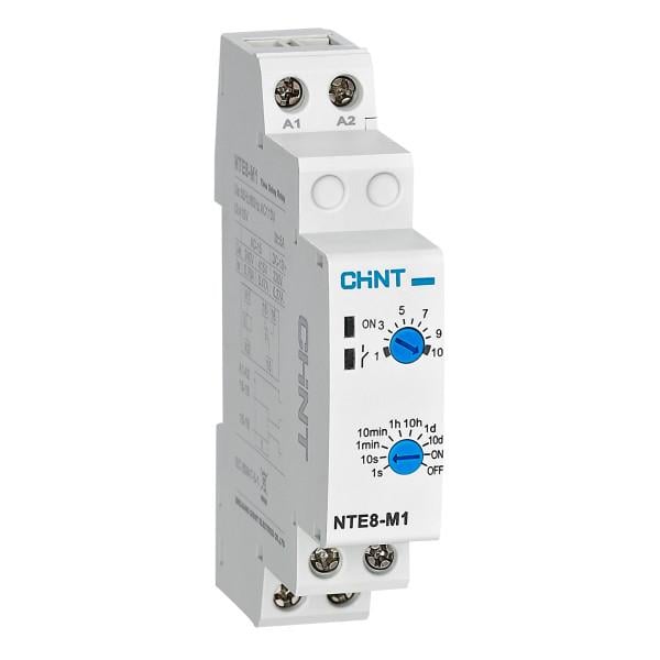 Реле часу CHINT NTE8-M1 AC230V затримка часу ввімкнення з налаштуваннями 1CO (258695)