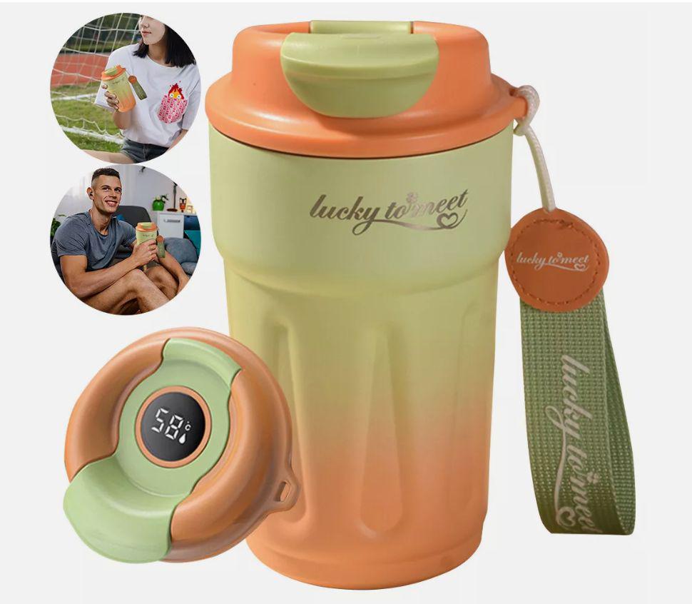 Термокухоль Смарт градієнт з інтелектуальним дисплеєм температури 420 мл Помаранчевий (2470371610) - фото 13