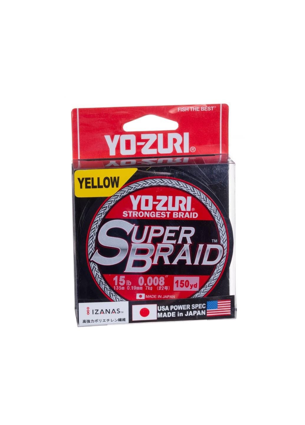 Шнур Yo-Zuri SuperBraid Line 135 м 15 LB 0,19 мм #2 Жовтий (2632201)