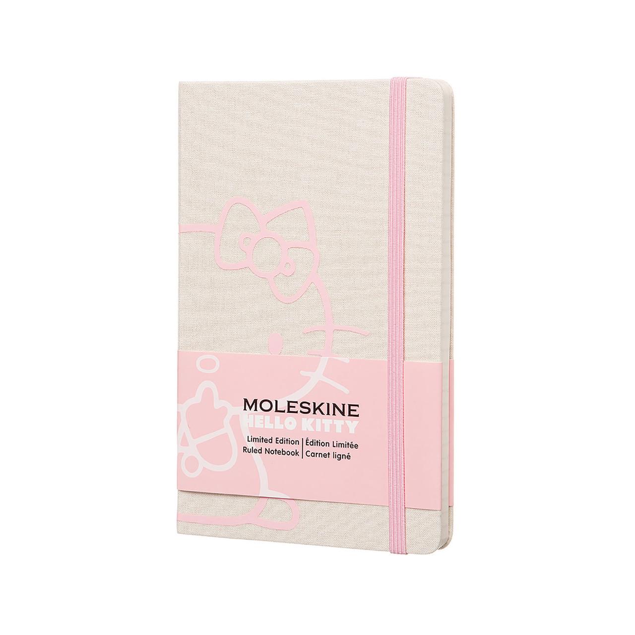 Блокнот Moleskine Limited Hello Kitty средний 240 страниц в линейку в тканевой обложке 13х21 см Белый