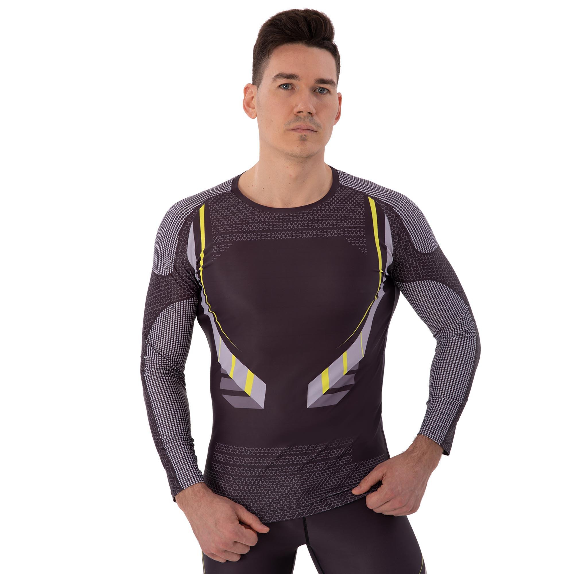 Рашгард TC210-17 Domino чоловічий з довгим рукавом еластан L/р. 44-46 Чорний/Білий (8585053829158)