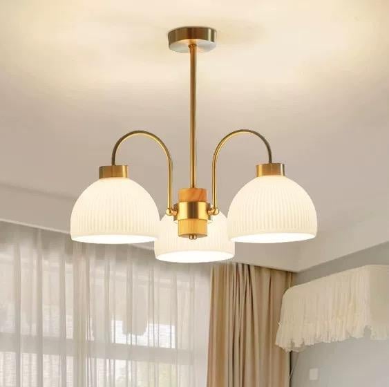 Люстра светодиодная LED 5042 3 плафона Золотистый (718805)