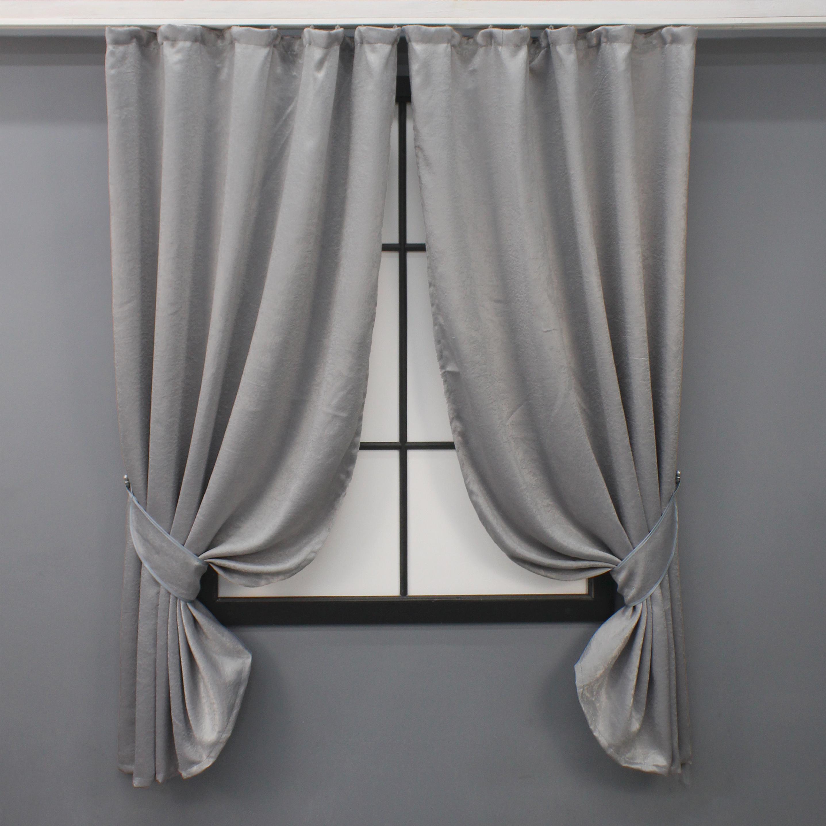 Комплект коротких штор VR-Textil Софт №981ш 130х170 см 2 шт. Світло-сірий (35-0228)