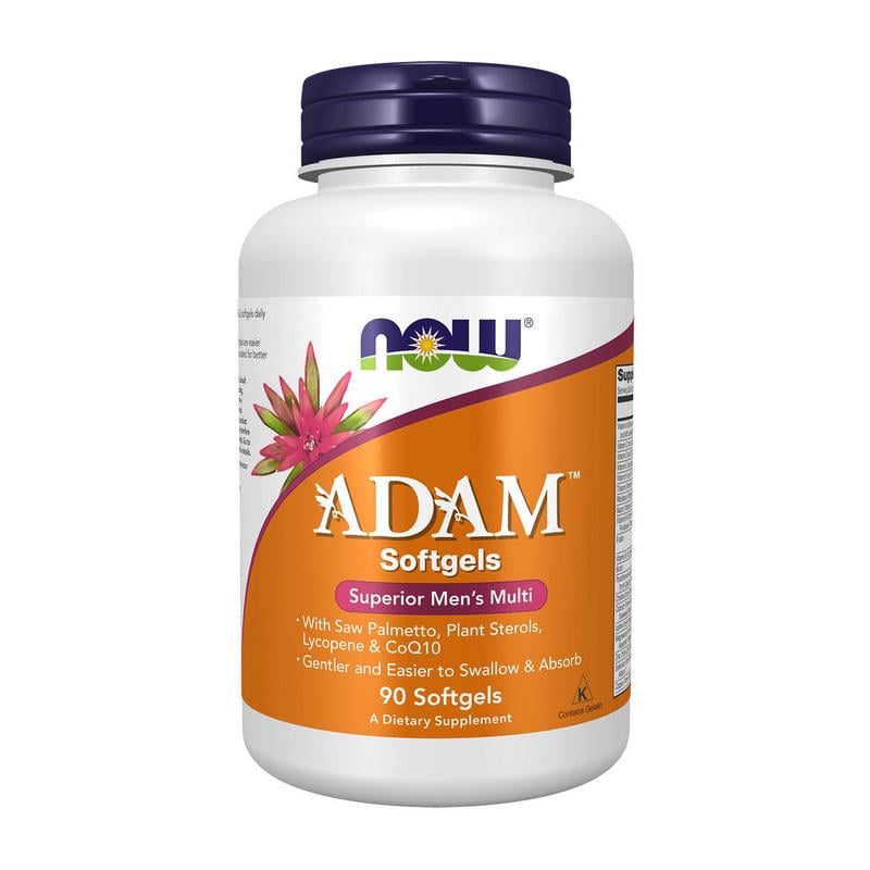 Витамины для мужчин без железа из пальметто NOW Adam 90 мягких капс.