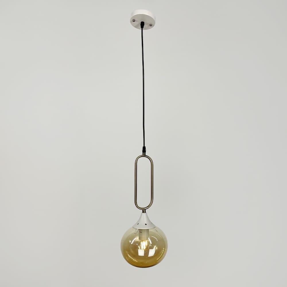 Підвісний світильник із бурштиновим плафоном 44х16 см (12616/1 WT+AM) - фото 4 Підвісний світильник із бурштиновим плафоном 44х16 см (12616/1 WT+AM) - фото 4