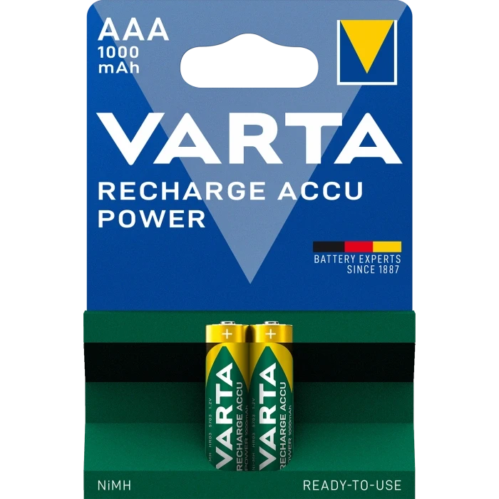 Акумулятор AAA VARTA RECHARGEABLE ACCU 1000mAh BLI 2 NI-MH READY 2 USE (2983438913)