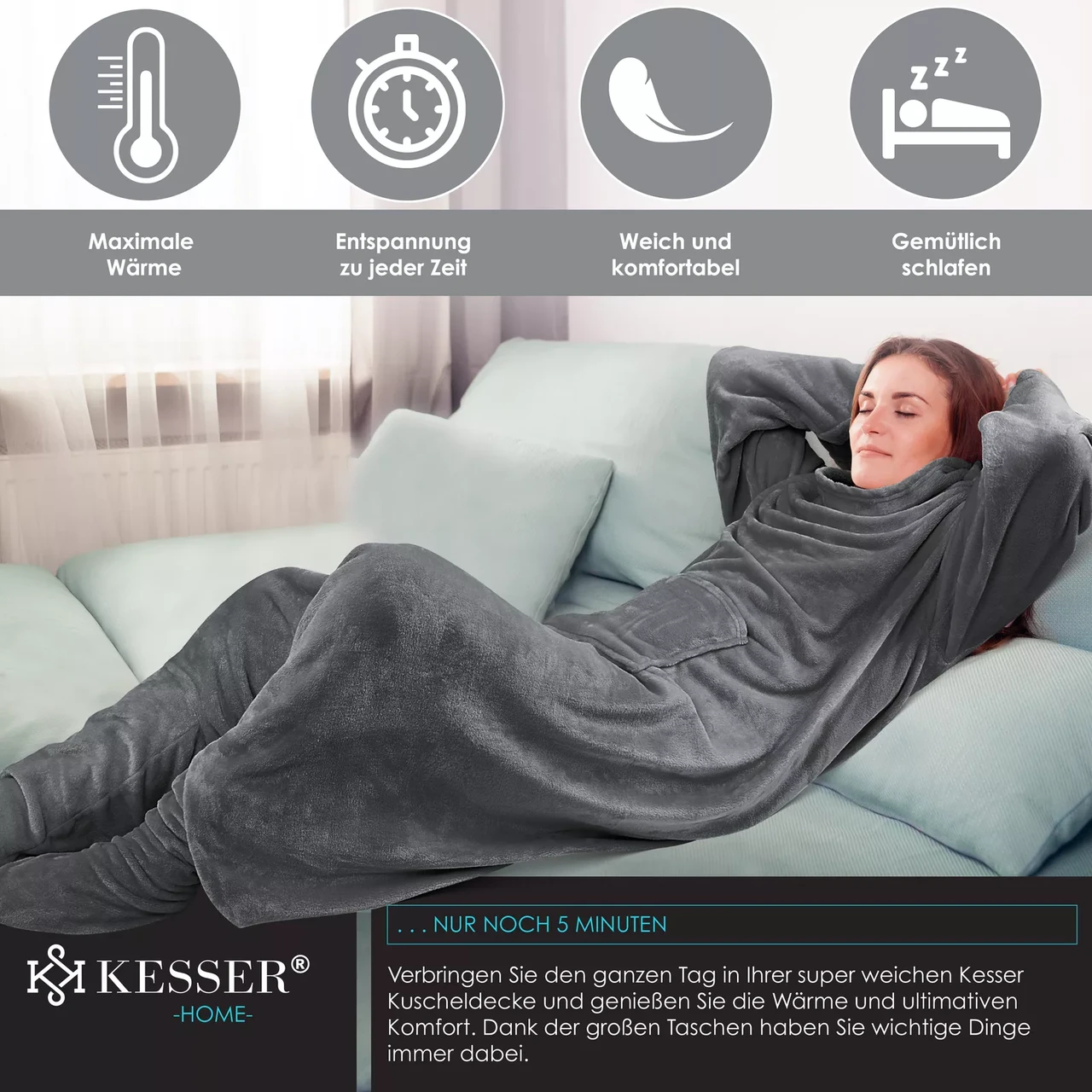 Одеяло-плед KESSER 170x140 см (225262457139dgr-170x140) - фото 5