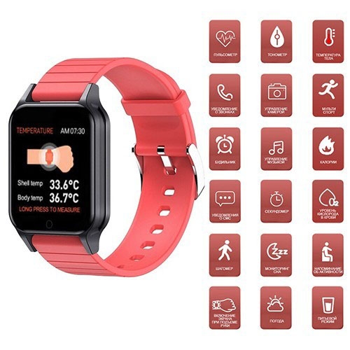 Смарт-годинник Smart Watch T96 Bluetooth 170 mAh Red (tf4617) - фото 5