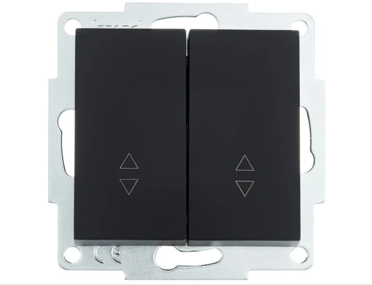 Выключатель двухклавишный Lezard Vesna проходной Черный (26408103)