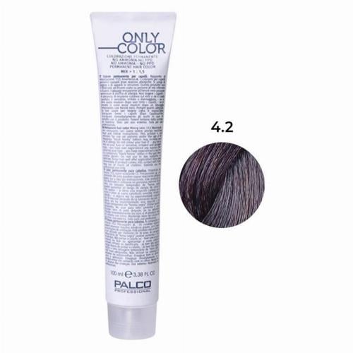 Крем-краска для волос профессиональная безаммиачная PALCO Only Color 100 мл 4.2 средне-коричневый фиолетовый (2522815085)