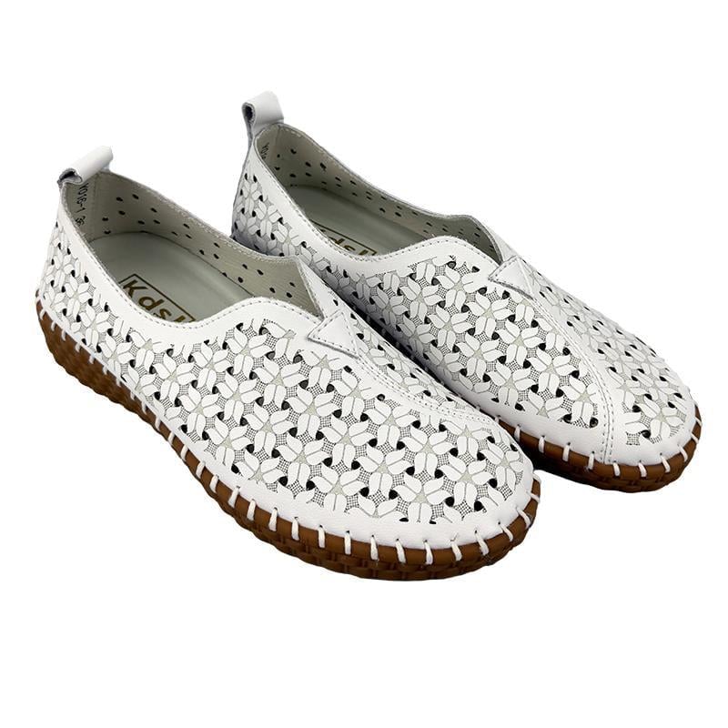 Мокасини жіночі перфорована шкіра 20016-1 p. 41 26,2 см Білий