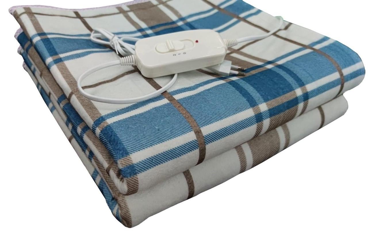 Електропростирадло Royan щільна байка клітинка односпальне 70х150 см