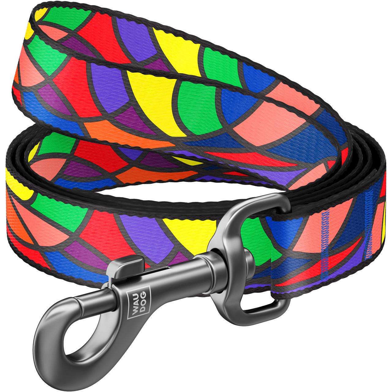 Поводок для собак нейлоновый Waudog Nylon Витраж 122 см 25 мм (4596)