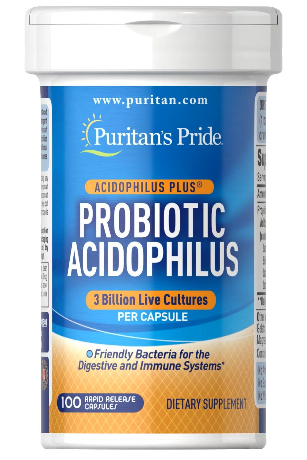 Пробіотик Puritan's Pride Probiotic Acidophilus 100 капс.