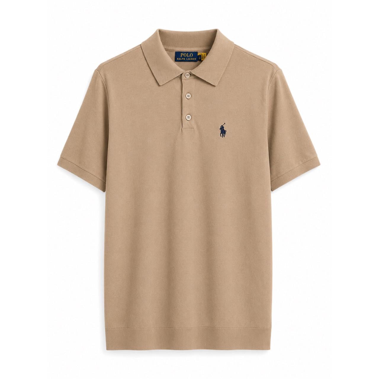 Поло мужское Polo Ralph Lauren с вышивкой логотипа Casual Бежевый