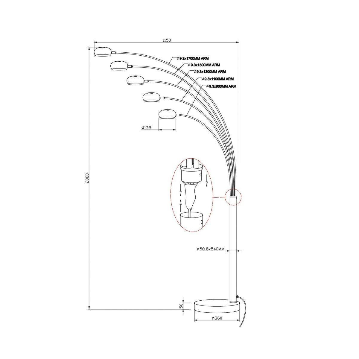 Напольная лампа ZODIAC (TS-5805-BKBB) - фото 2 Напольная лампа ZODIAC (TS-5805-BKBB) - фото 2