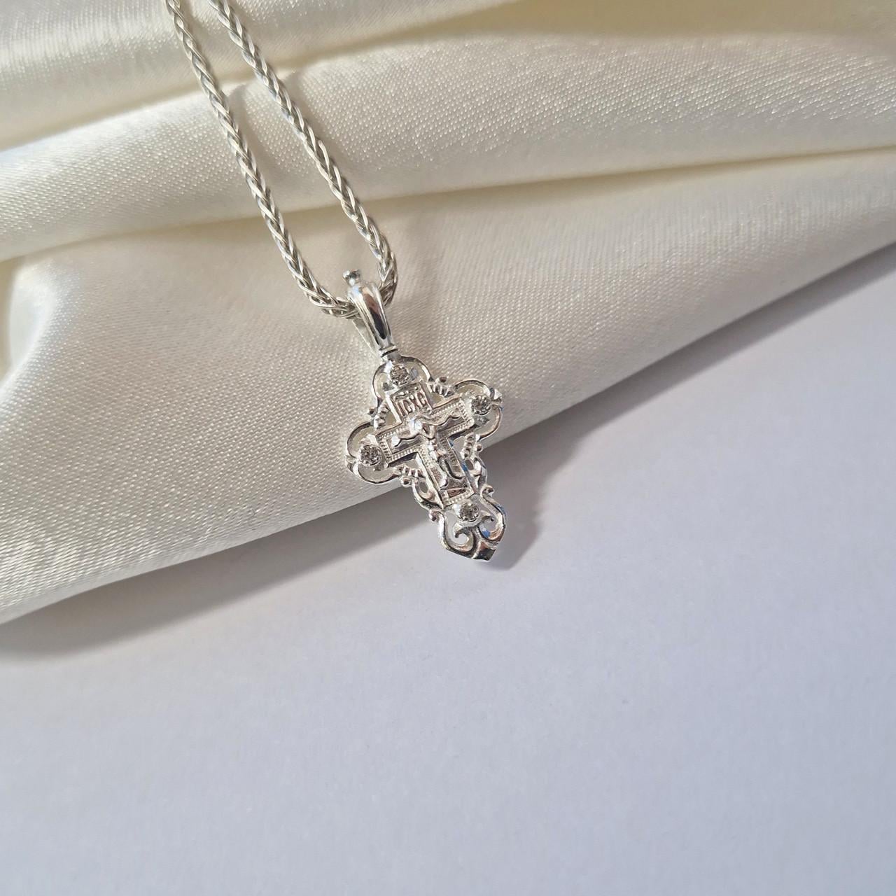 Крест прямой с распятием серебро 925 пробы 1,50 г (3187б)