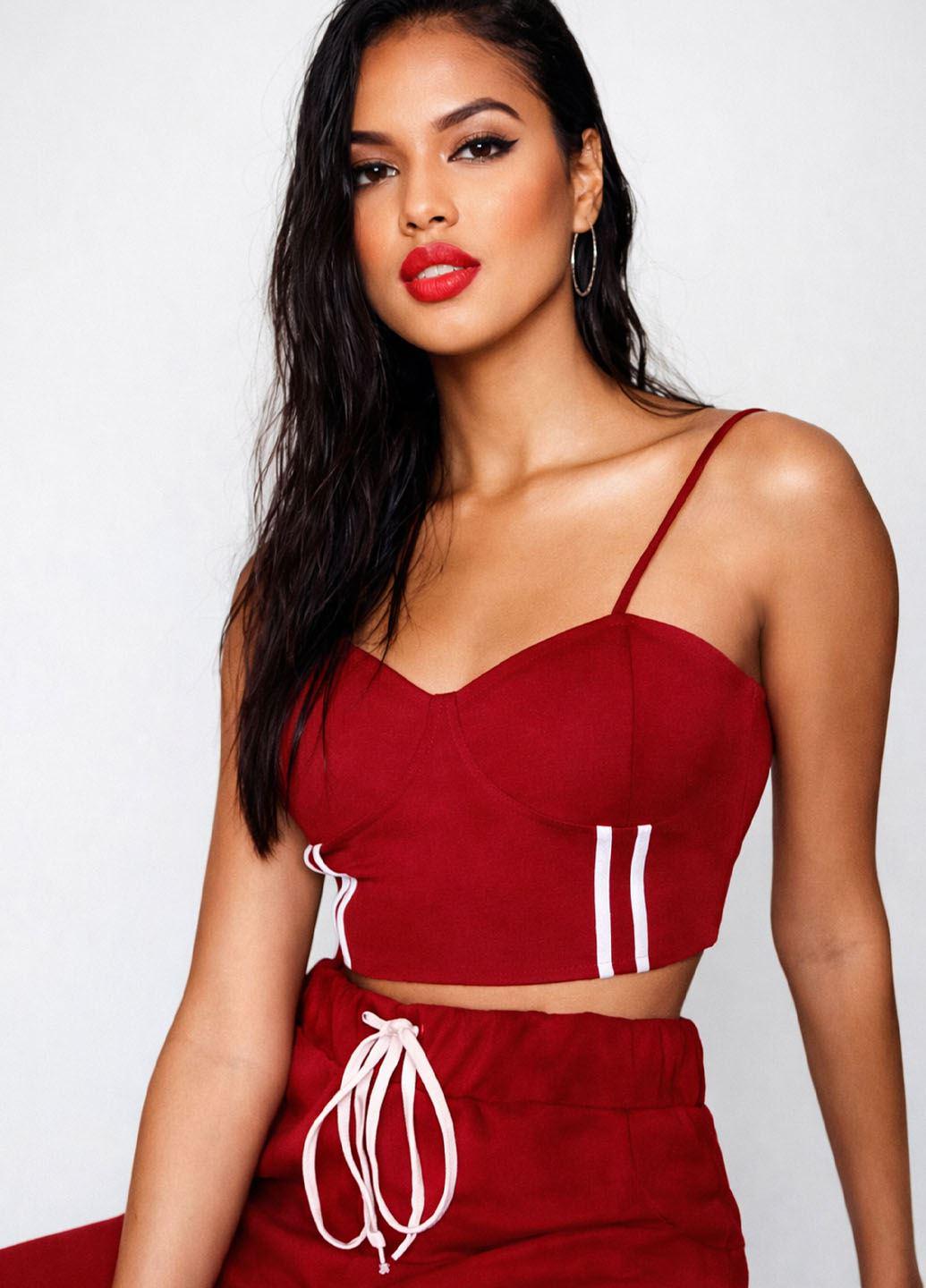 Топ женский Boohoo M Бордовый (STK002791-09)