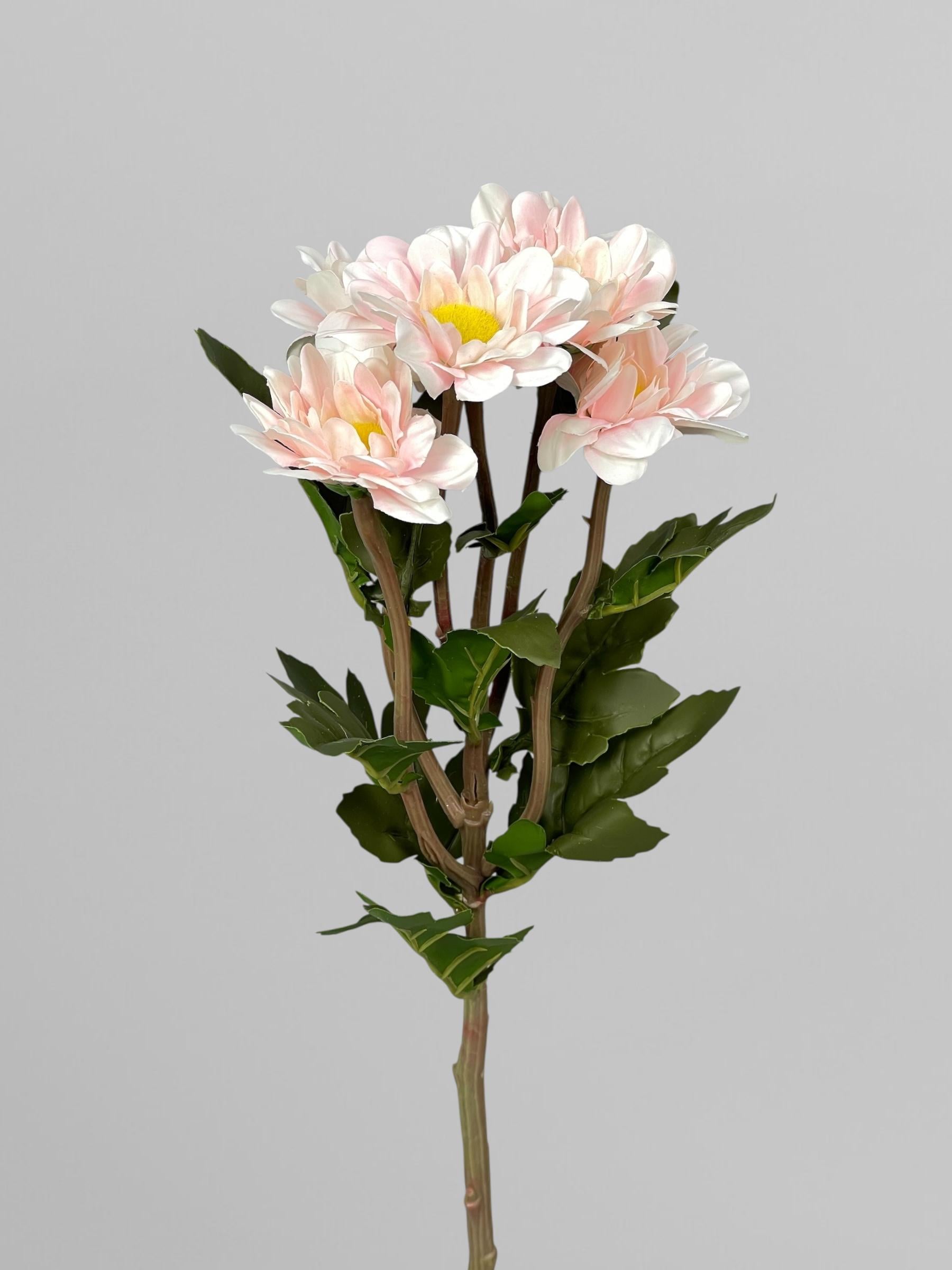 Искусственная хризантема кустовая латексная 57 см Бело-розовый (К13239)