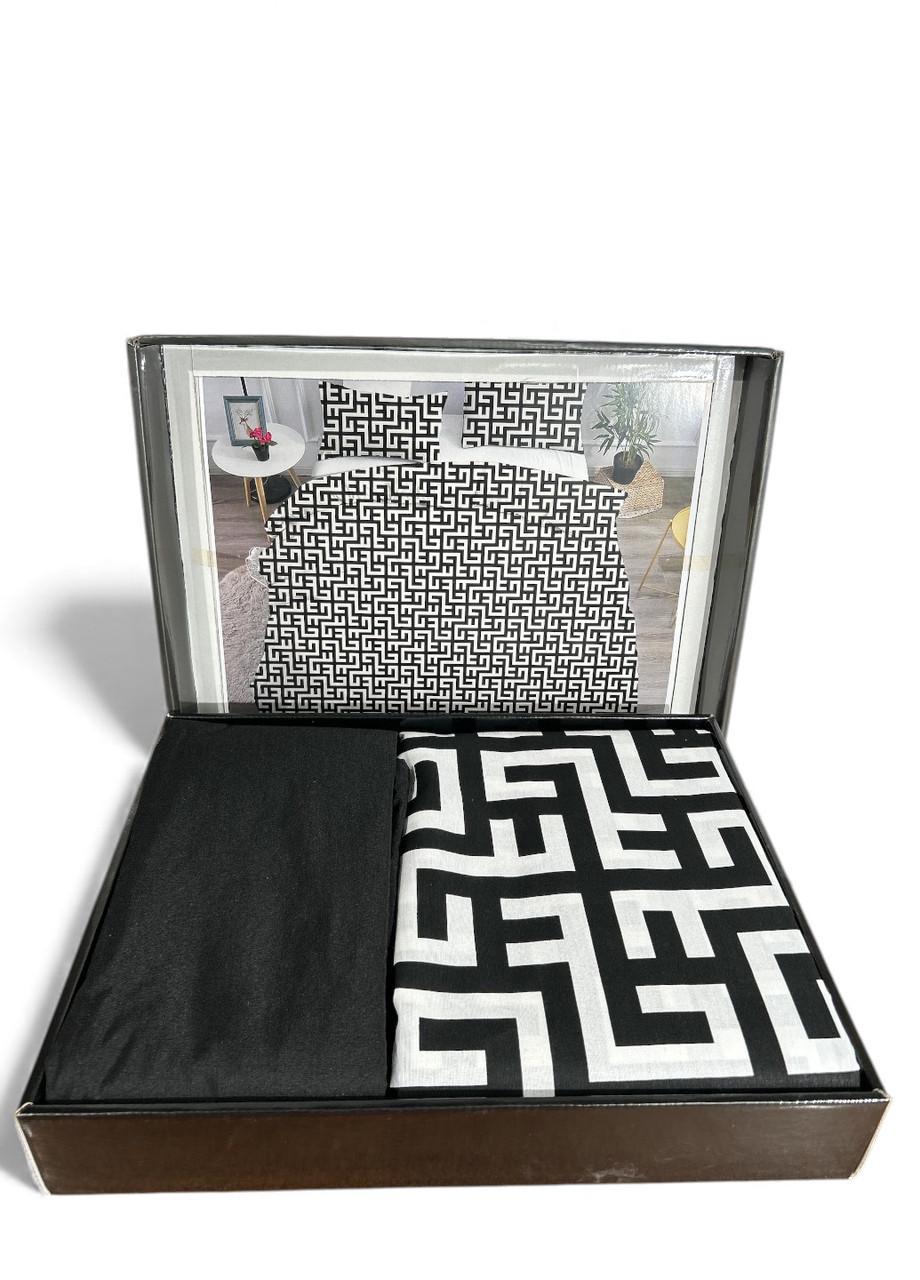 Постельное белье Евро Luiza Home Black/White (2829374560)