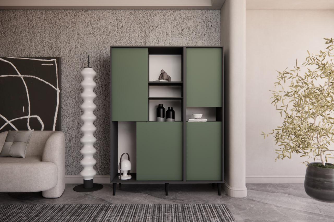 Шкаф Mebex 140х46х184 см (ROYALE4F1400DGGR) Шкаф Mebex 140х46х184 см (ROYALE4F1400DGGR)