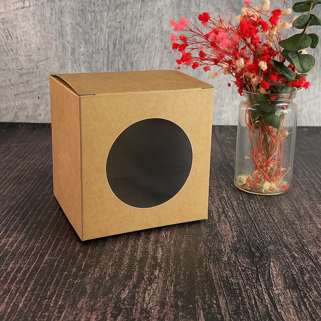 Коробка квадратная с окошком 90х90х90 мм (1472)