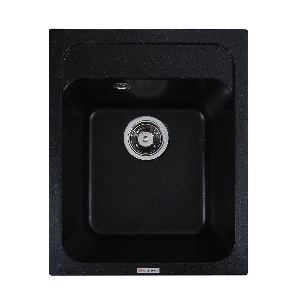 Мойка гранитная Valeso Korrado 400х500 врезная прямоугольная Черный металлик матовый (PLTM-SP000047535)