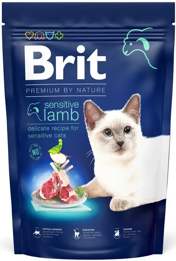 Сухий корм для котів з чутливим травленням Brit Premium by Nature Cat Sensitive із ягням 1,5 кг (1789932825) - фото 1