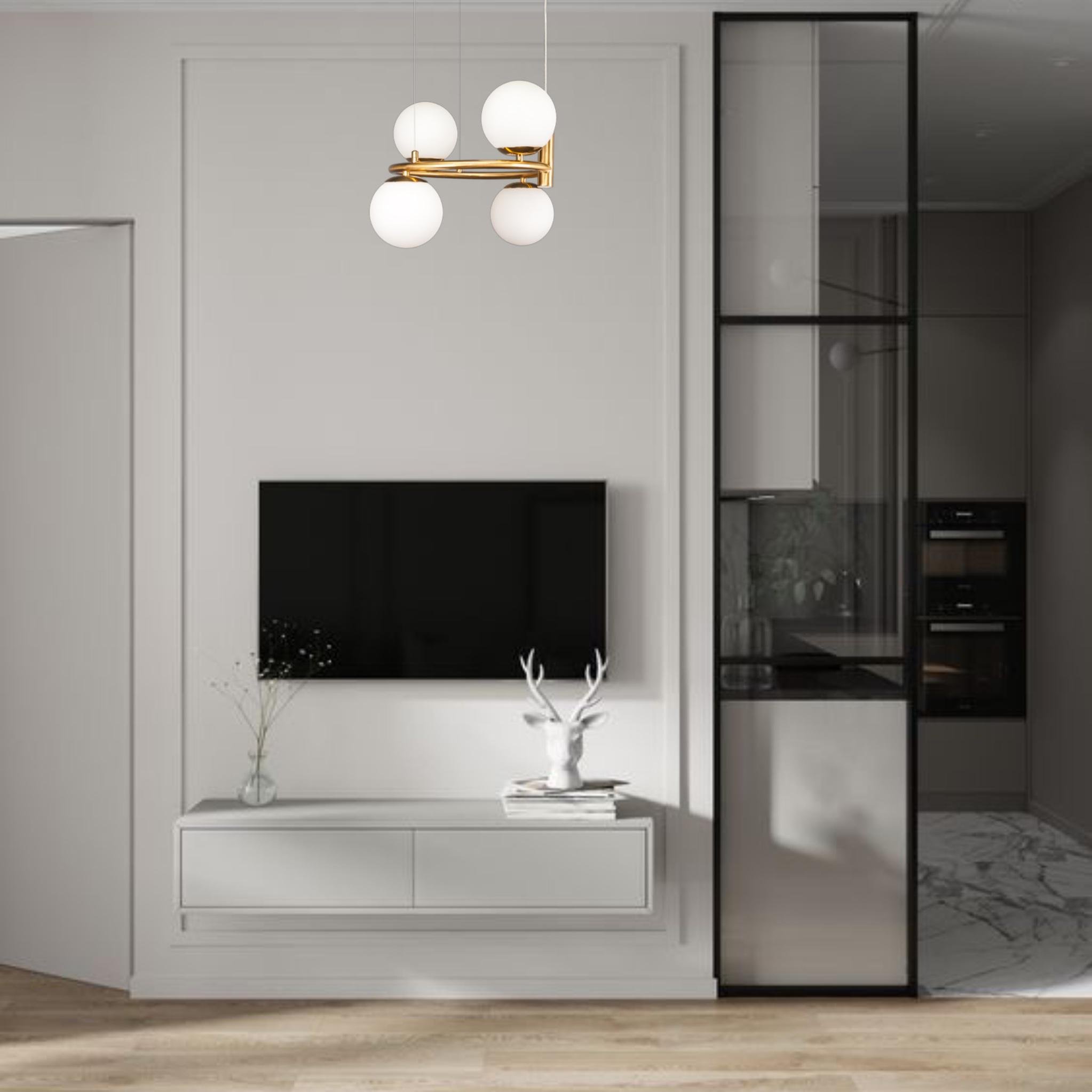 Люстра підвісна Bubbles кругла на 4 лампи Бронзовий (52-1011-4 BRZ+WH) - фото 3 Люстра підвісна Bubbles кругла на 4 лампи Бронзовий (52-1011-4 BRZ+WH) - фото 3