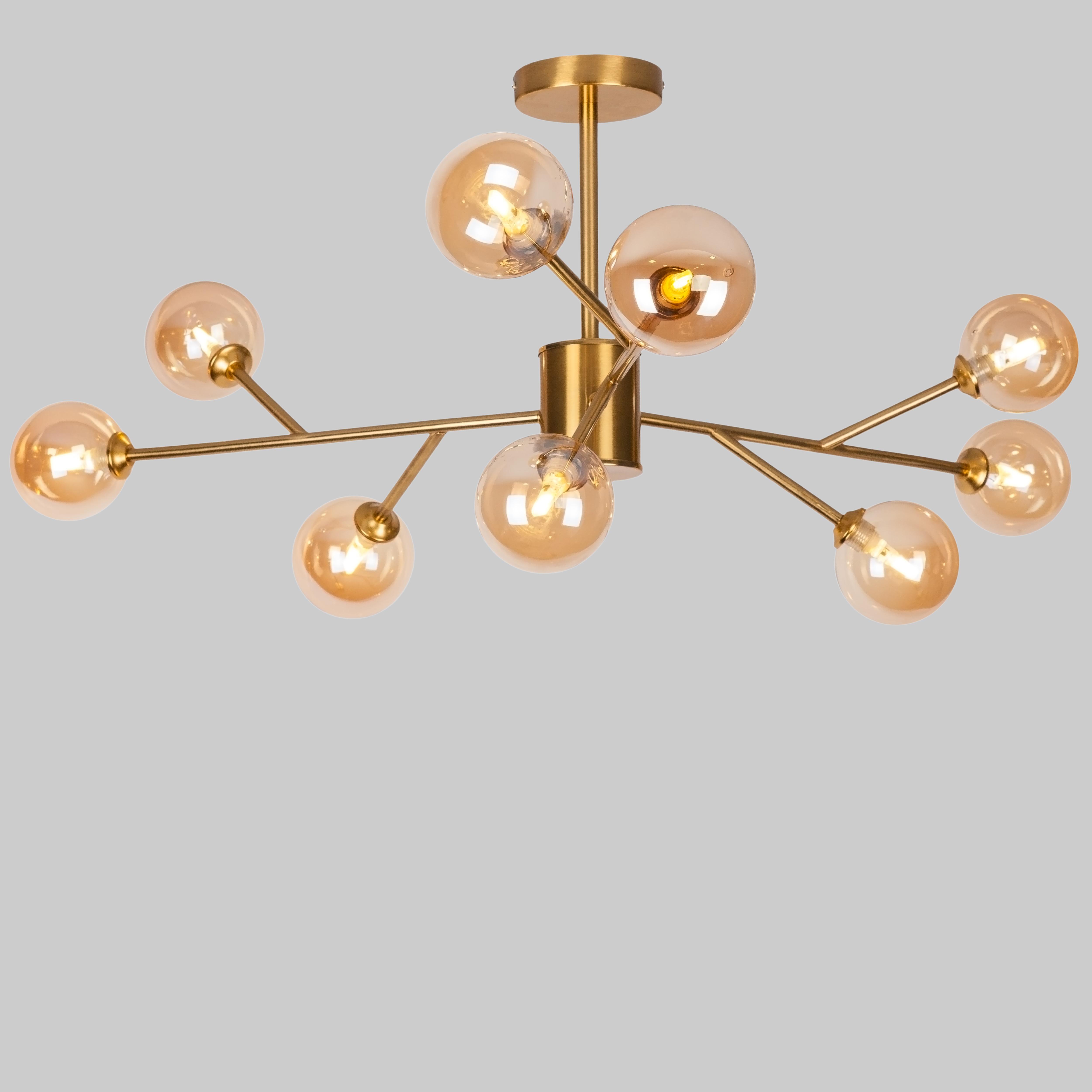 Люстра современная на 9 ламп Бронзовый (52-9806-9 BRZ+BR)