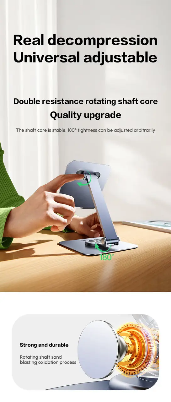 Підставка для смартфона UGREEN LP892 до 9.7'' алюмінієва з регулюванням нахилу 180° Grey (45858) - фото 6 Підставка для смартфона UGREEN LP892 до 9.7'' алюмінієва з регулюванням нахилу 180° Grey (45858) - фото 6