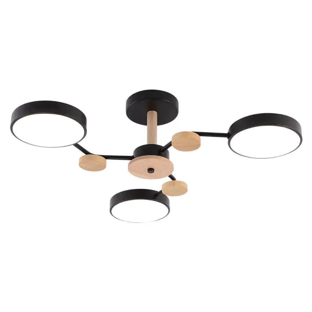 LED-люстра потолочная Valeso V-XI3310-3 BK+Wood 54W (28687168)