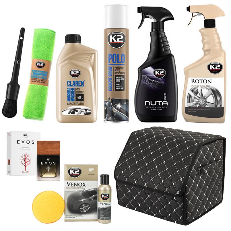Набір професійної автохімії K2 для детейлінгу з органайзером (9 од.)