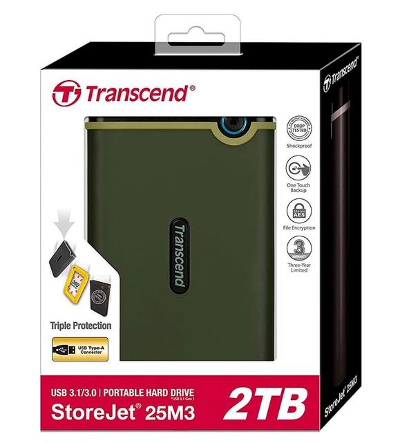 Жесткий диск внешний Transcend StoreJet 25M3 2 Тб Зеленый (TS2TSJ25M3G) - фото 4