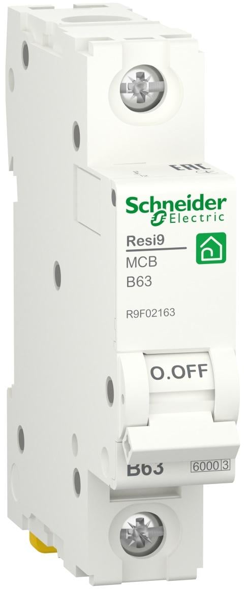 Автоматичний вимикач Schneider Electric RESI9 1P 63A 6кА В (R9F02163) - фото 1