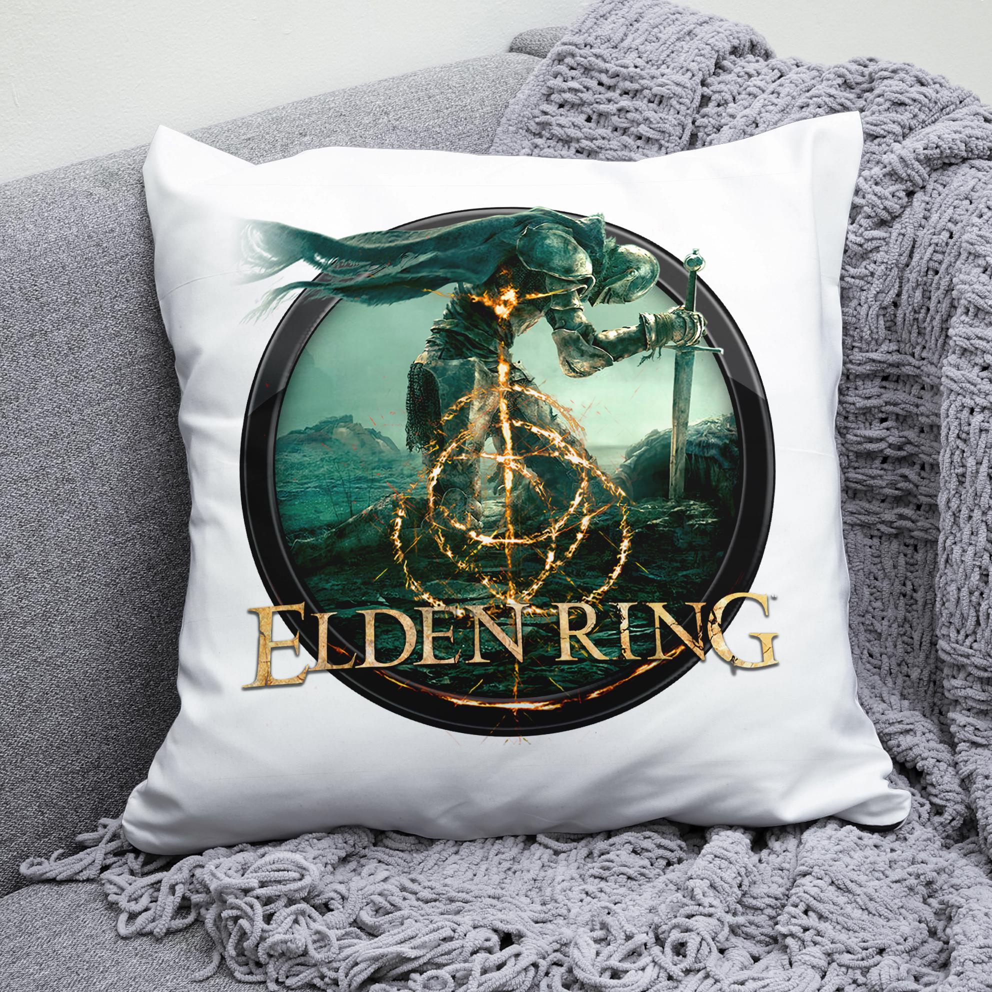 Плюшевая подушка квадрат с принтом игры Elden Ring
