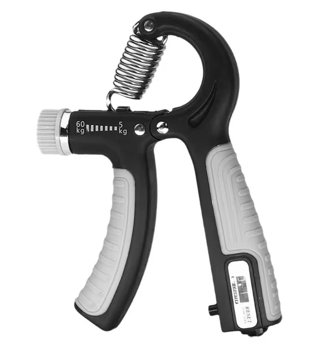 Эспандер кистевой 5-60 кг со счетчиком и регулируемой нагрузкой Серый-черный