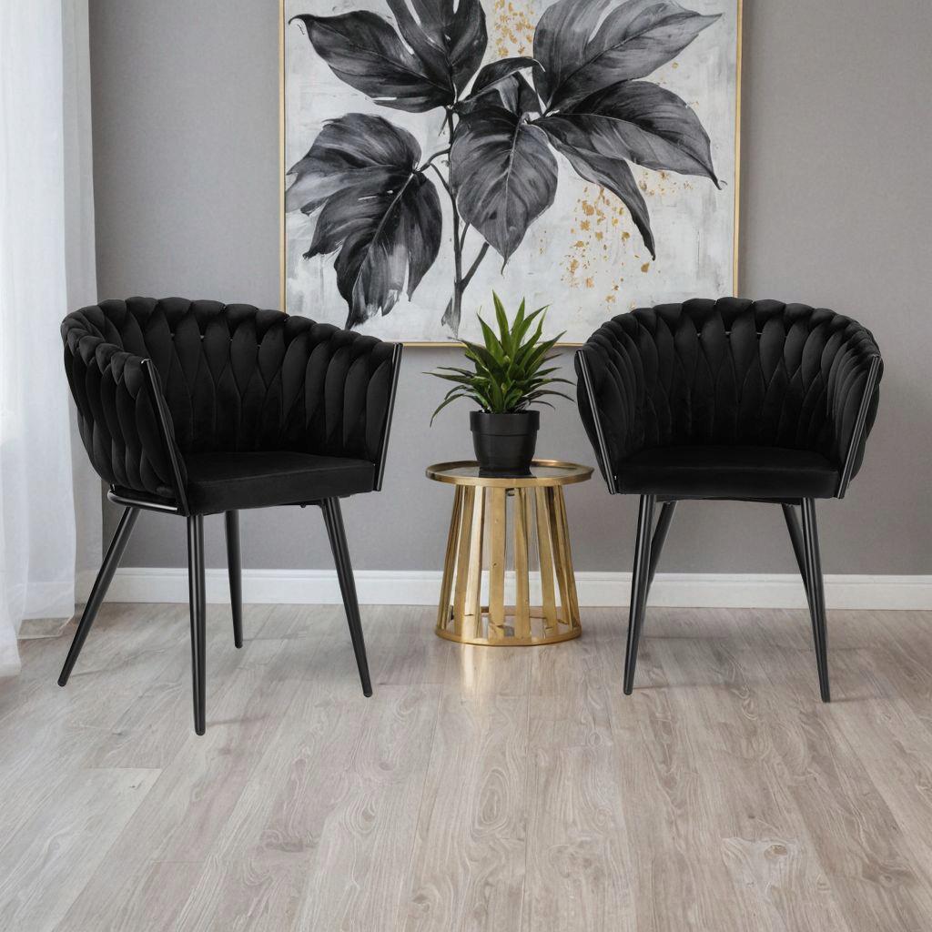 Комплект стульев Homart 2 шт. DC-108 велюр Черный (9889) - фото 3 Комплект стульев Homart 2 шт. DC-108 велюр Черный (9889) - фото 3