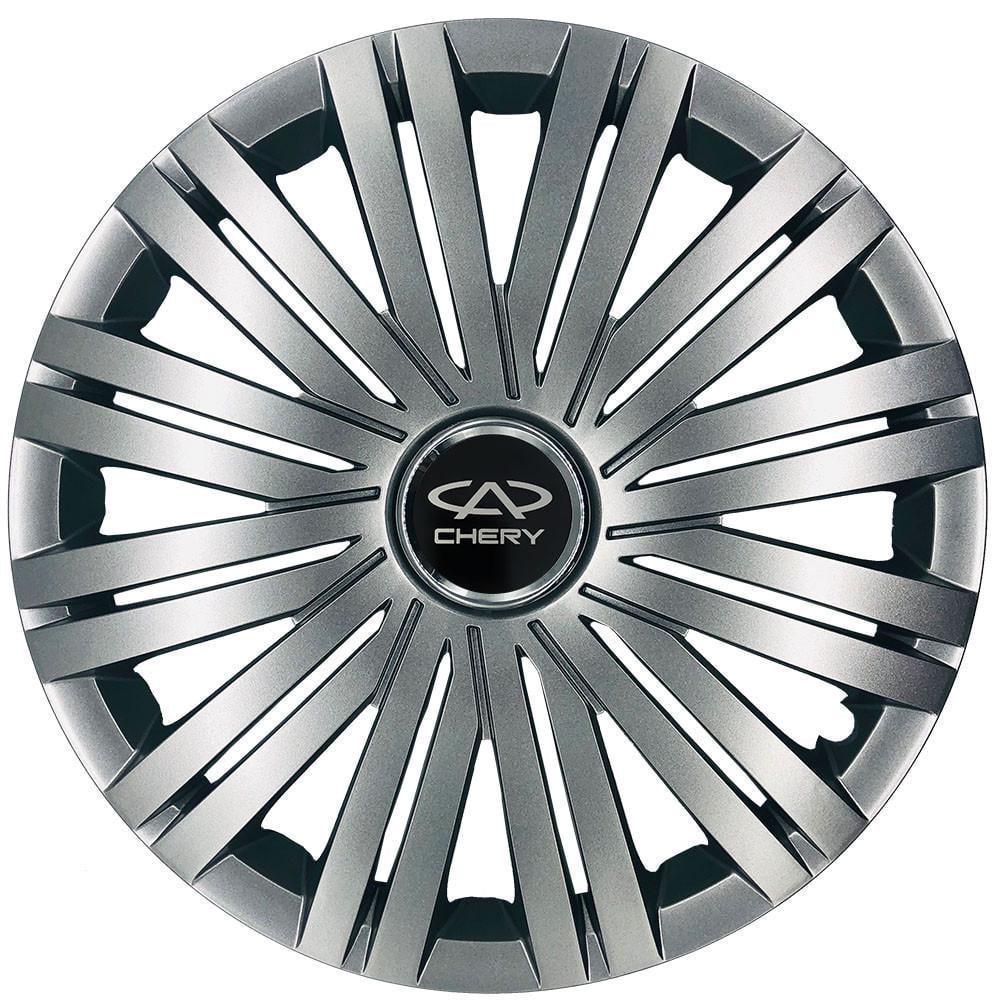 Колпаки SJS 339 с логотипом Chery R15 4 шт. Серебряный (2654561519)
