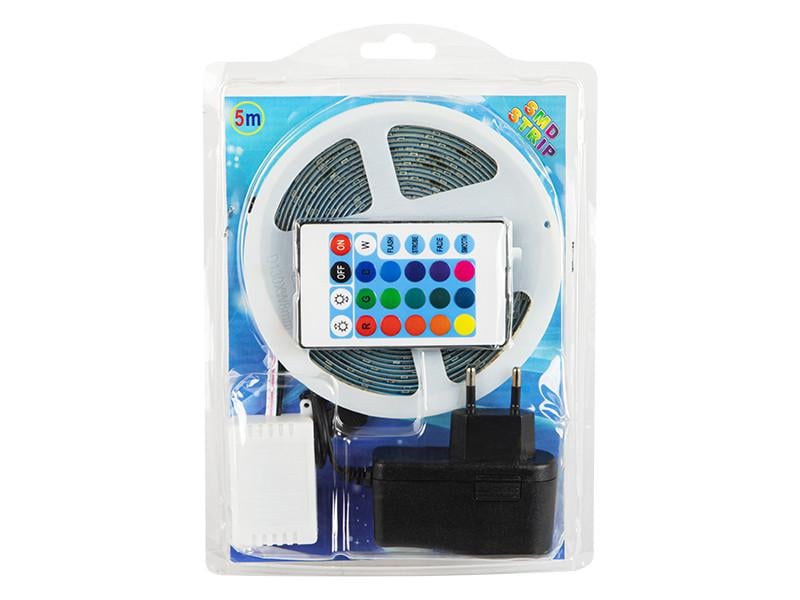 Стрічка світлодіодна RGB з блоком 2 А та пультом SMD2835 12 В 60 LED/м IP65 у силіконі (70-768#)