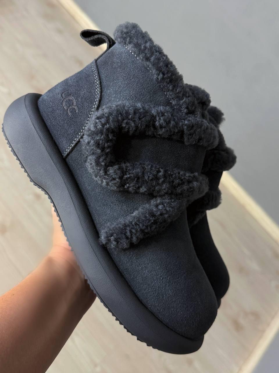 Черевики жіночі Hengji 13-9 уггі замшеві на хутрі з опушкою р. 38 Сірий (5645) - фото 9