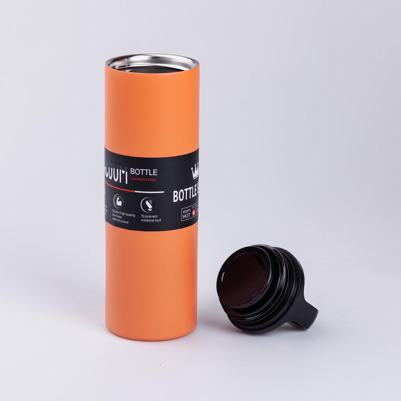 Термос металевий Bottle Sport з ручкою з нержавіючої сталі 0,5 л Оранжевий (3368) - фото 4 Термос металевий Bottle Sport з ручкою з нержавіючої сталі 0,5 л Оранжевий (3368) - фото 4