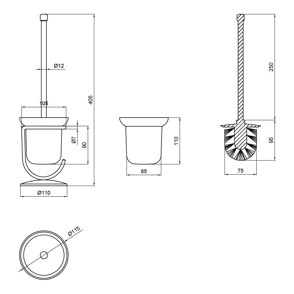 Йоржик підлоговий Lidz Oreo 0503 LDORE0503CRM22324 матове скло Chrome (SD00028421) - фото 2