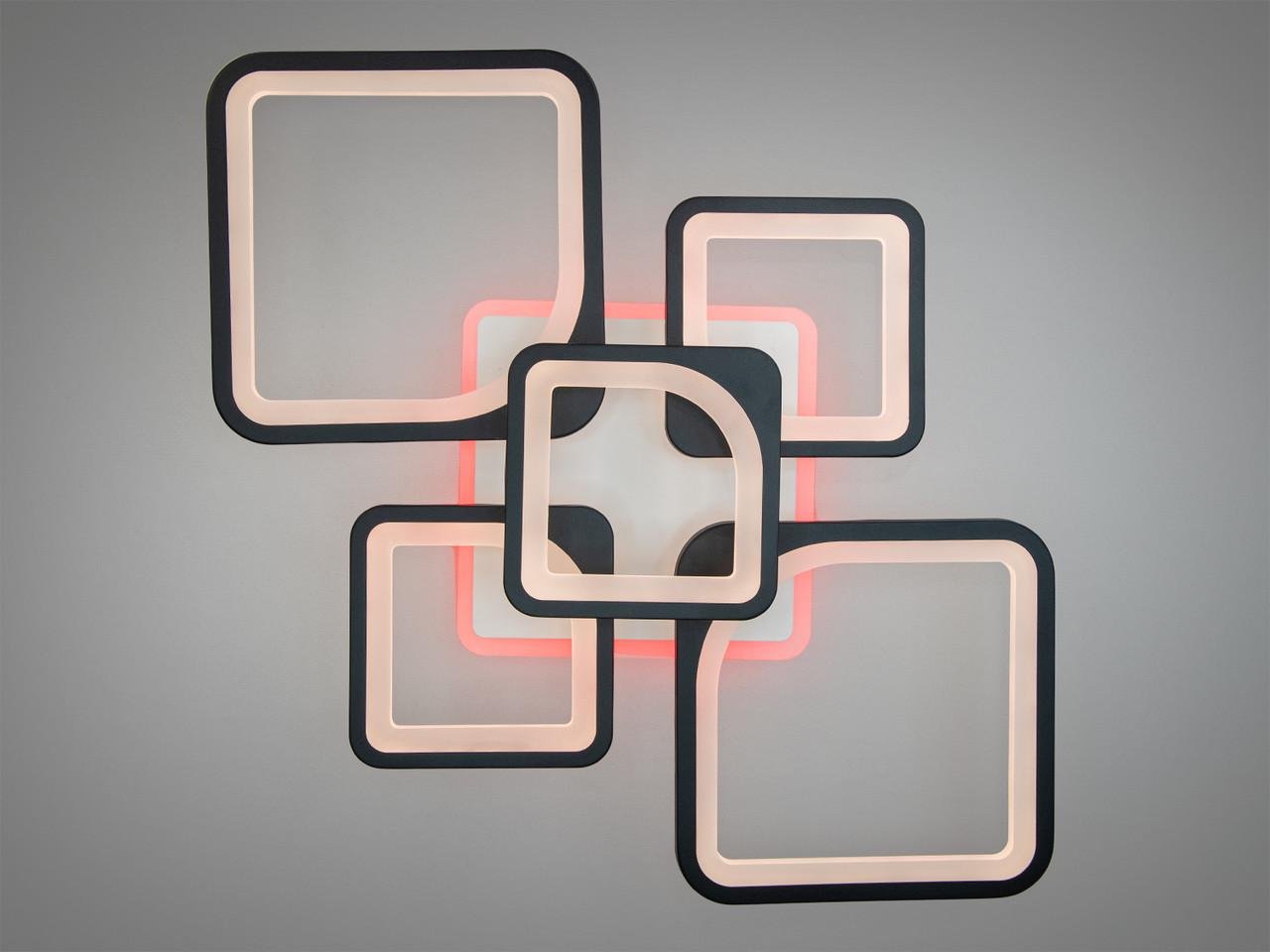 Люстра светодиодная вытянутая в гостиную с пультом 8060-2+3BK-LS 95W Черный (2500792752)