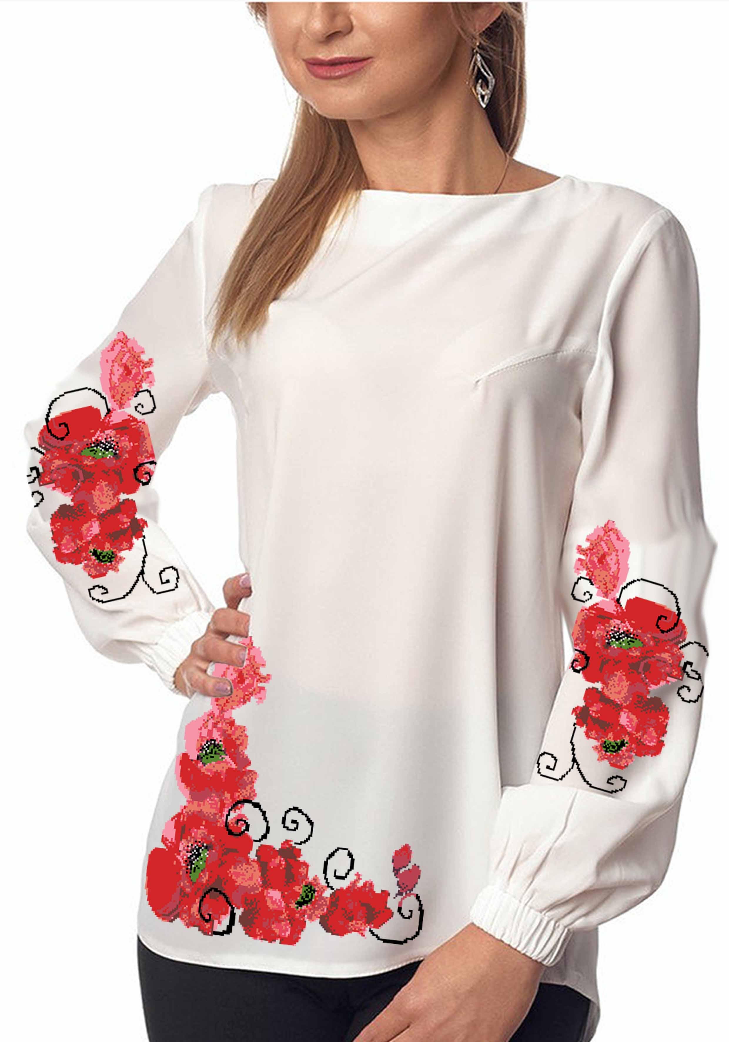 Заготовка для вишивки нитками або бісером сорочка СЖ-77 габардин Заготовка для вишивки нитками або бісером сорочка СЖ-77 габардин