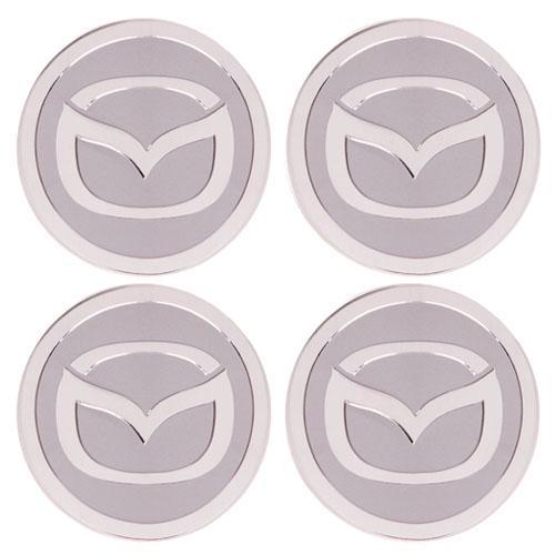 Наклейки на колпаки Mazda D 90 мм 4 шт. Gray