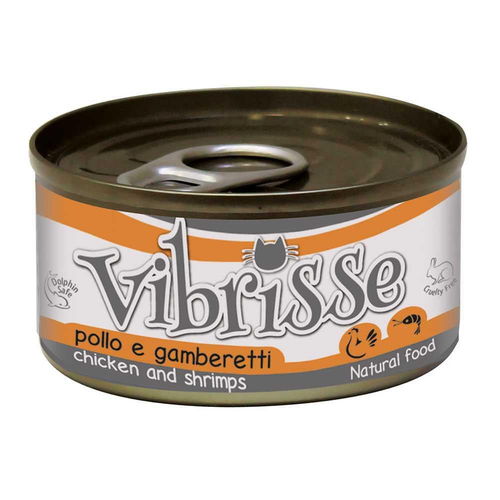 Блок консервованого корму для котів Croci Vibrisse з куркою і креветками в соусі 24х70 г