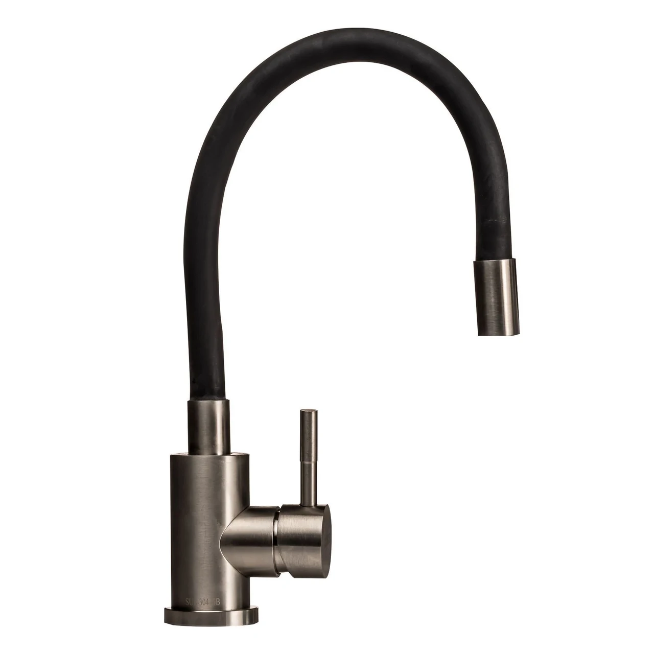 Смеситель для кухни Globus Lux ALPEN SUS-203SB боковой гофроизлияние на гайке Черный (1000000358)