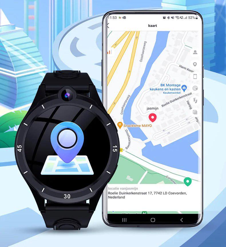 Годинник дитячий смарт з GPS та сім картою Lemfo Y87 4G відеодзвінок SOS WiFi з прослушкою Чорний - фото 4