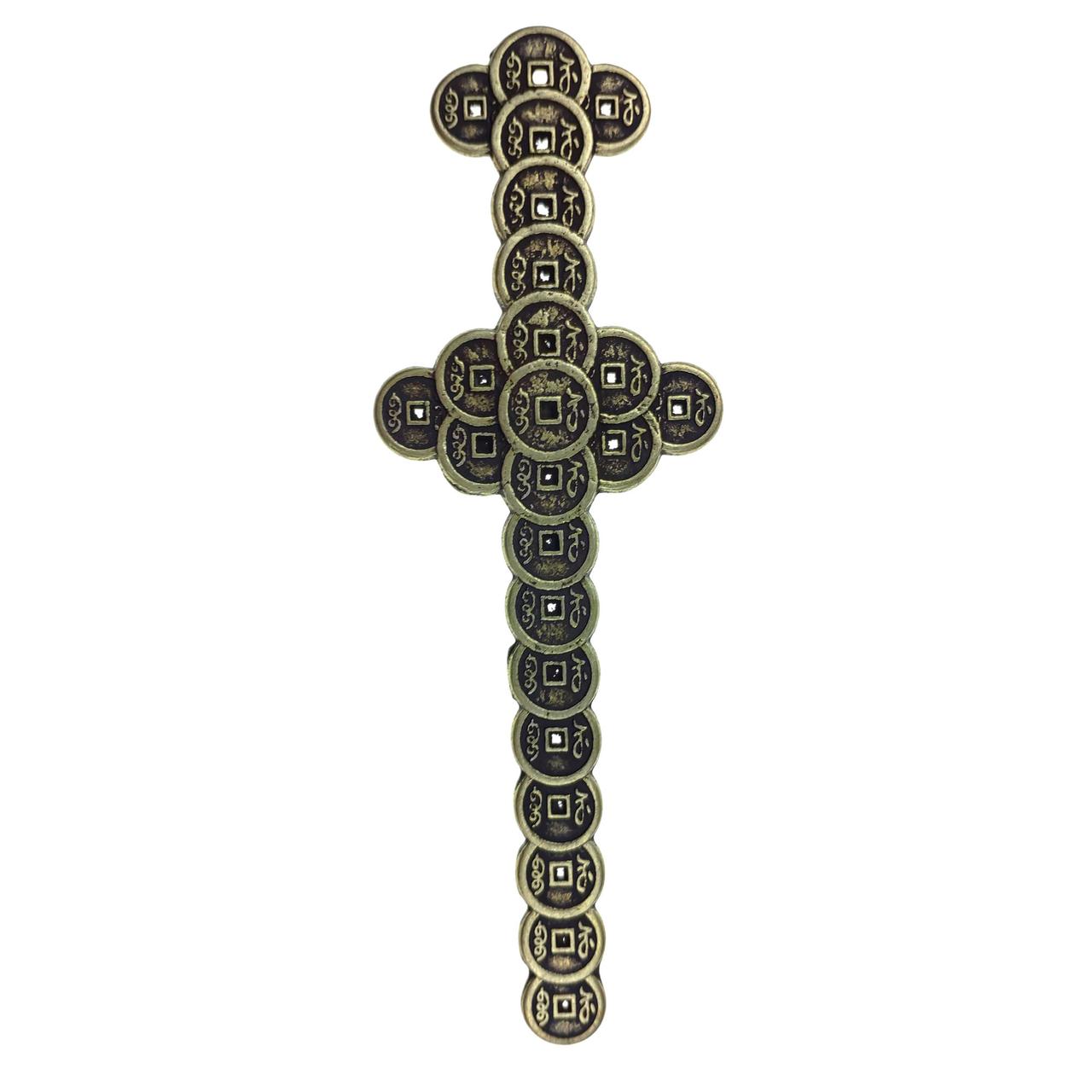 Амулет-меч из монет 17,5х6 см Бронзовый (С0754) Амулет-меч из монет 17,5х6 см Бронзовый (С0754)